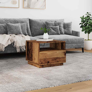 LED Couchtisch Altholz-Optik 50x49x40 cm