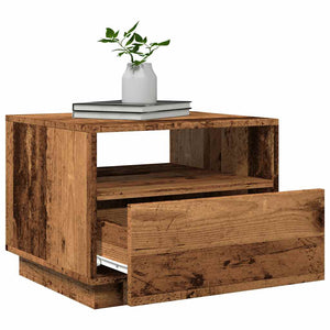 LED Couchtisch Altholz-Optik 50x49x40 cm