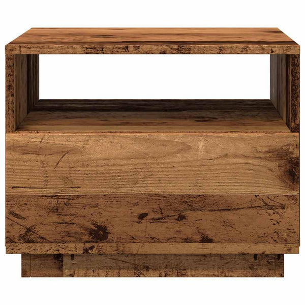 LED Couchtisch Altholz-Optik 50x49x40 cm
