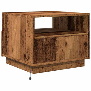 LED Couchtisch Altholz-Optik 50x49x40 cm