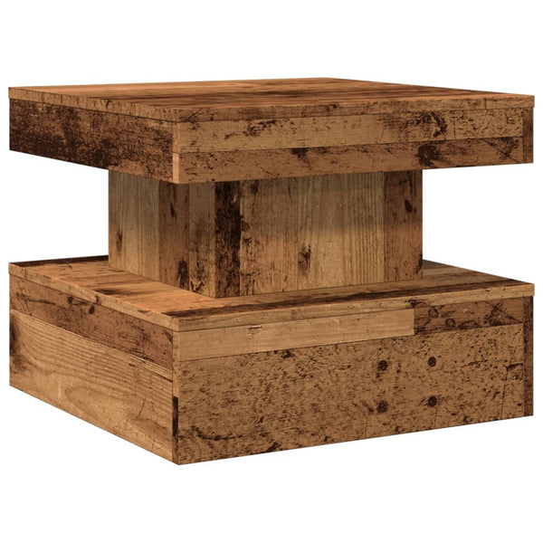 Couchtisch LED Altholz-Optik 50x50 cm