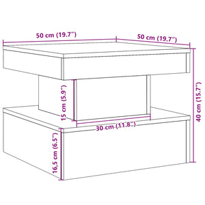 Couchtisch LED Altholz-Optik 50x50 cm