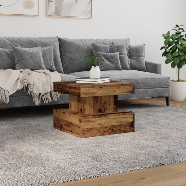 Couchtisch LED Altholz-Optik 50x50 cm