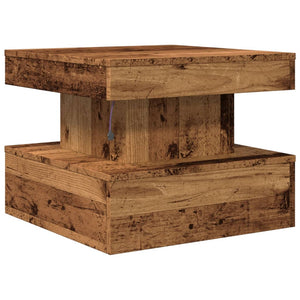 Couchtisch LED Altholz-Optik 50x50 cm