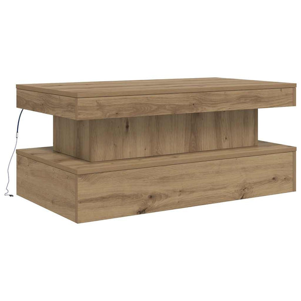 Couchtisch Artisan Eiche mit LED 50x50 cm