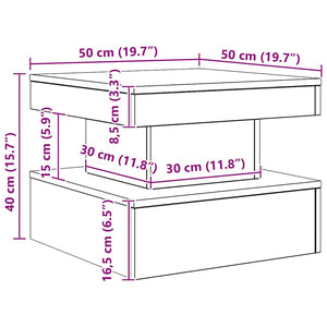 Couchtisch Artisan Eiche mit LED 50x50 cm