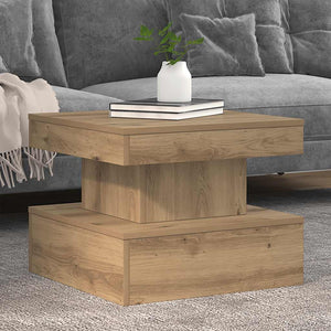 Couchtisch Artisan Eiche mit LED 50x50 cm
