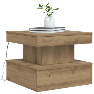 Couchtisch Artisan Eiche mit LED 50x50 cm