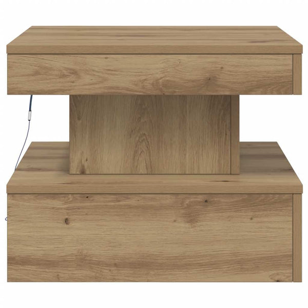 Couchtisch Artisan Eiche mit LED 50x50 cm