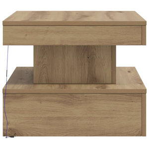 Couchtisch Artisan Eiche mit LED 50x50 cm