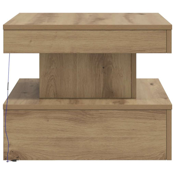Couchtisch Artisan Eiche mit LED 50x50 cm