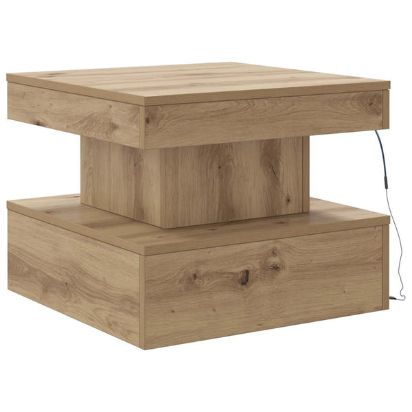 Couchtisch Artisan Eiche mit LED 50x50 cm