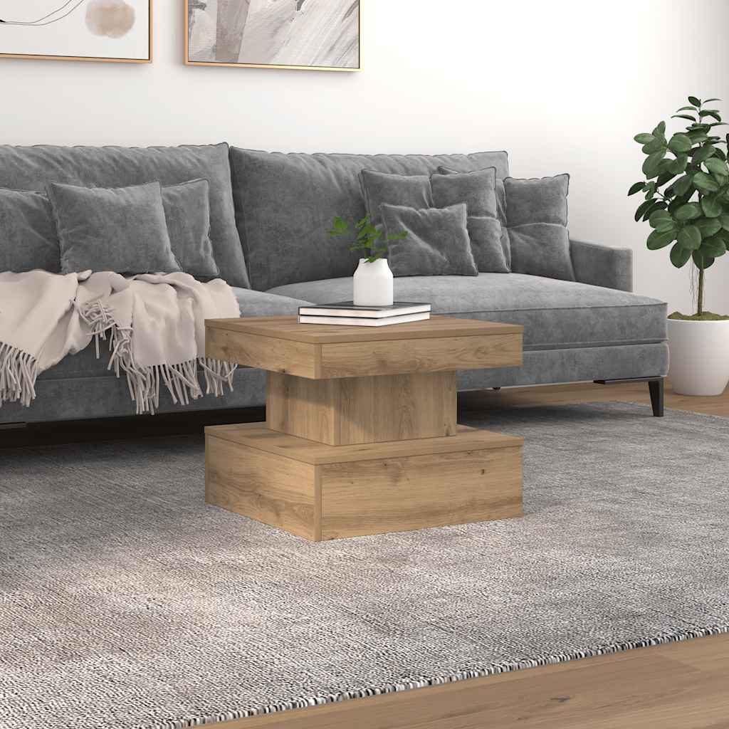Couchtisch Artisan Eiche mit LED 50x50 cm