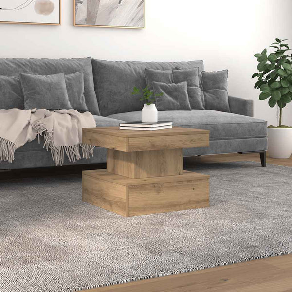 Couchtisch Artisan Eiche mit LED 50x50 cm