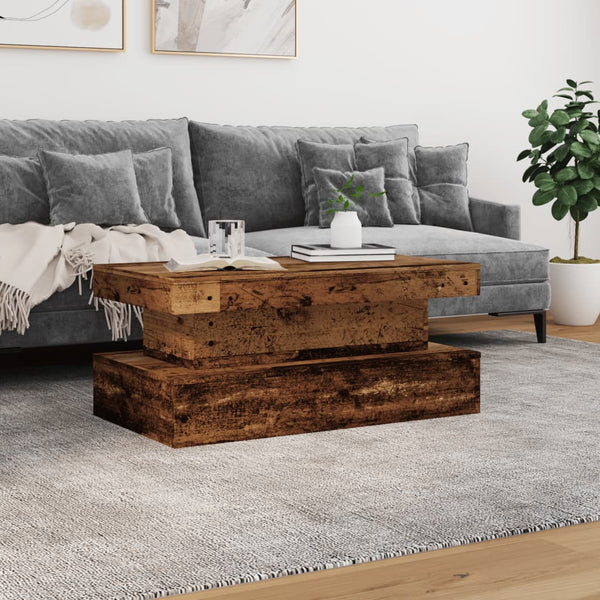 Couchtisch mit LED Altholz-Optik 90x50 cm
