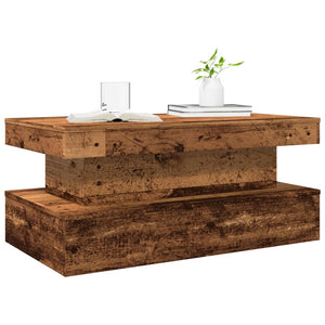 Couchtisch mit LED Altholz-Optik 90x50 cm