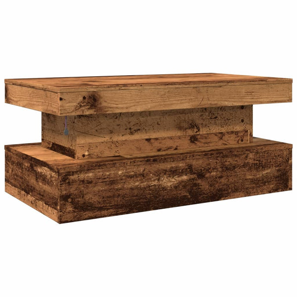 Couchtisch mit LED Altholz-Optik 90x50 cm
