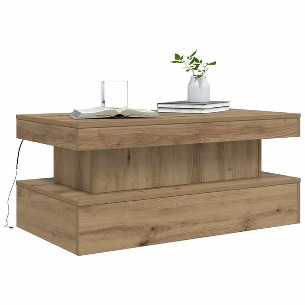LED Couchtisch Artisan Eiche 90x50 cm