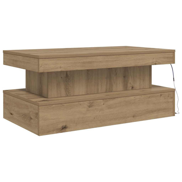 LED Couchtisch Artisan Eiche 90x50 cm
