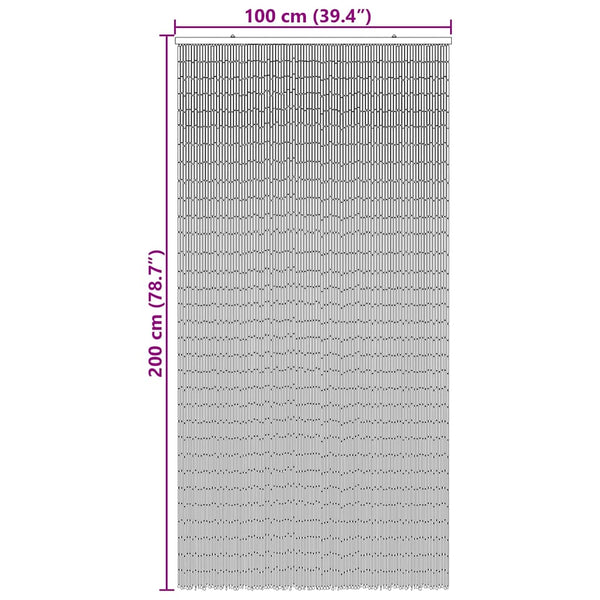 Insekten-Türvorhang Dunkelgrau Bambus 100x200 cm