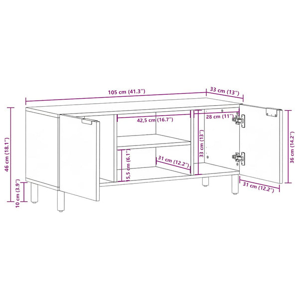 Schwarzer TV-Schrank 105 cm
