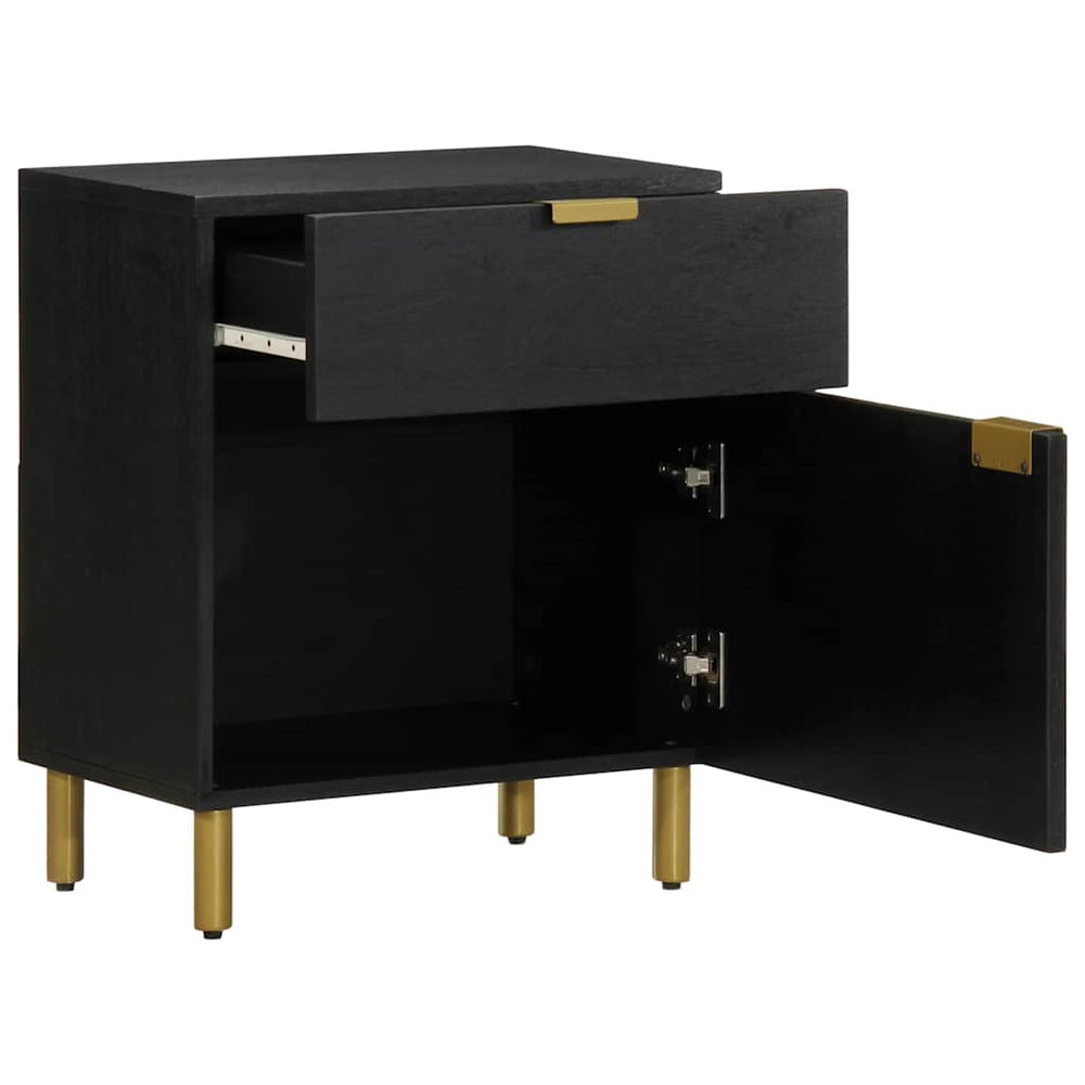 vidaXL Nightstand Black 50x33x60 cm Engineered Wood