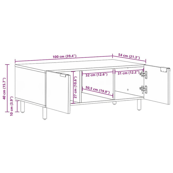 Schwarzer Couchtisch 100x54 cm