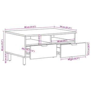 Schwarzer Couchtisch 80x54 cm