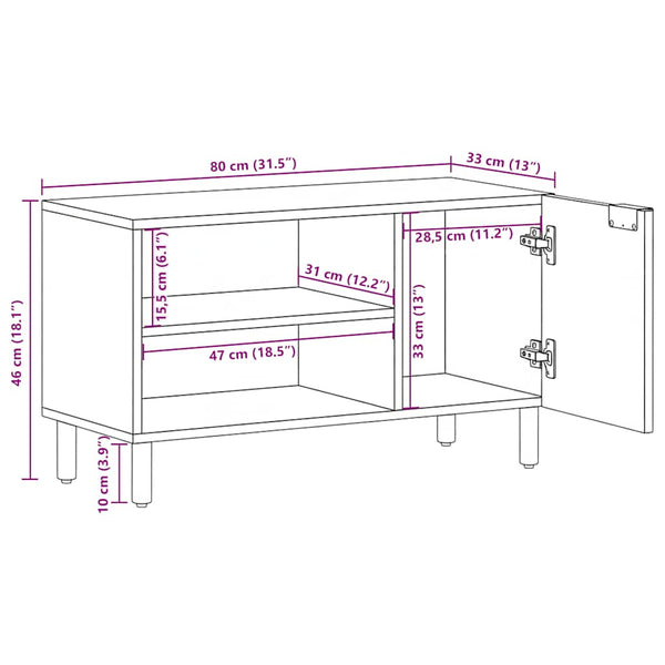 Schwarzer TV-Schrank 80 cm