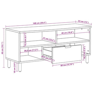 Schwarzer TV-Schrank 100 cm