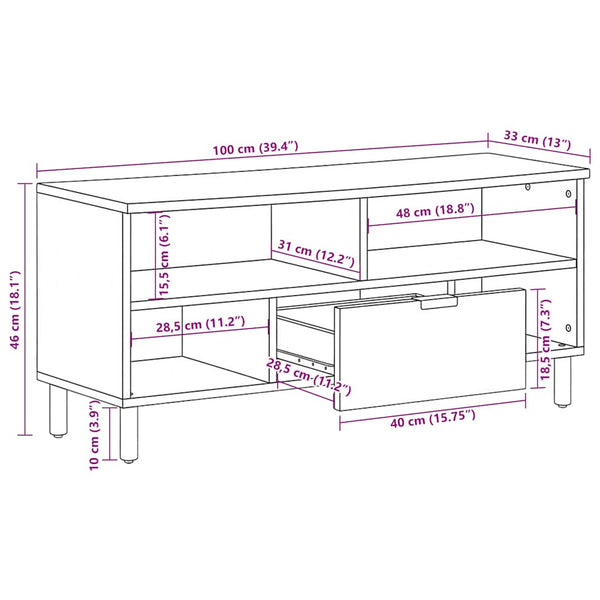 Schwarzer TV-Schrank 100 cm