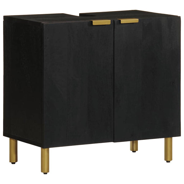 vidaXL Under Sink Cabinet Black 62x33x58 cm Engineered Wood