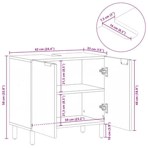 vidaXL Under Sink Cabinet Black 62x33x58 cm Engineered Wood