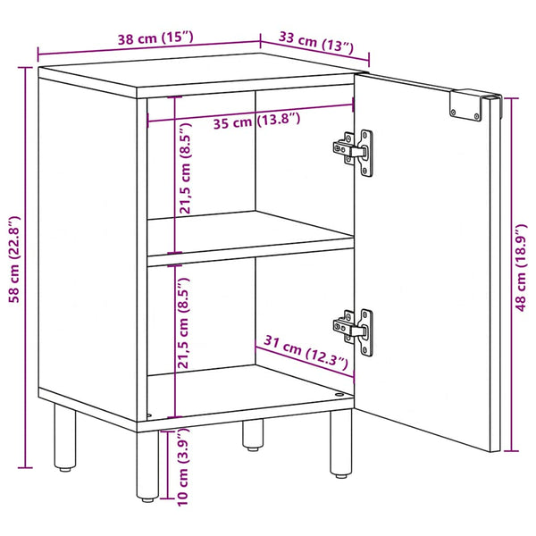 Schwarzer Badschrank 38x33x58 cm