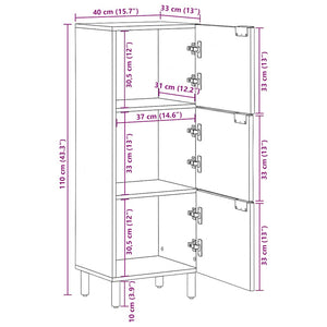 Schwarzes Highboard 40x33x110 cm
