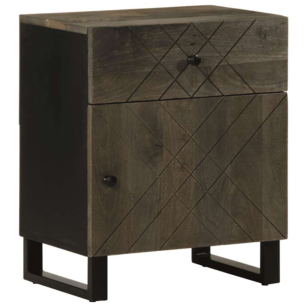 Nachttisch Schwarz Mango Massivholz 50x60 cm
