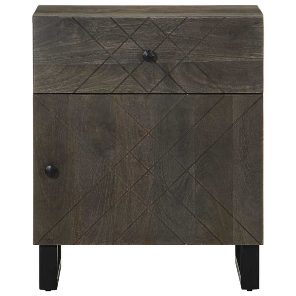 Nachttisch Schwarz Mango Massivholz 50x60 cm