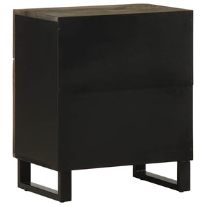 Nachttisch Schwarz Mango Massivholz 50x60 cm