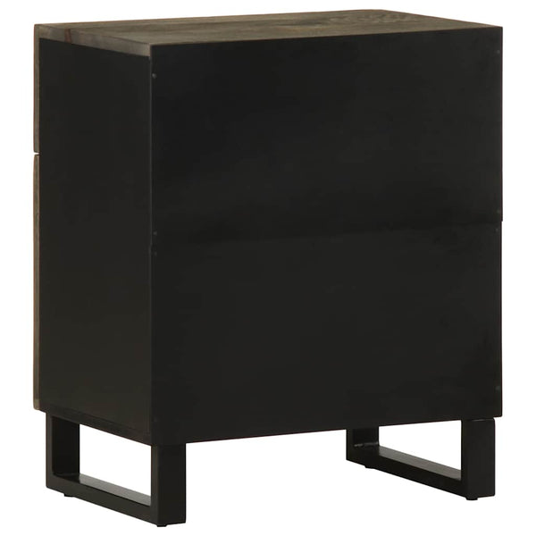 Nachttisch Schwarz Mango Massivholz 50x60 cm