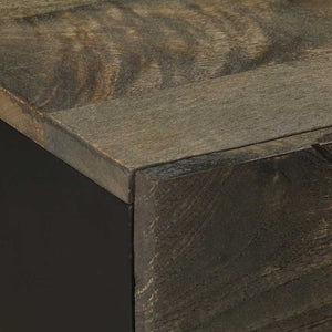 Nachttisch Schwarz Mango Massivholz 50x60 cm