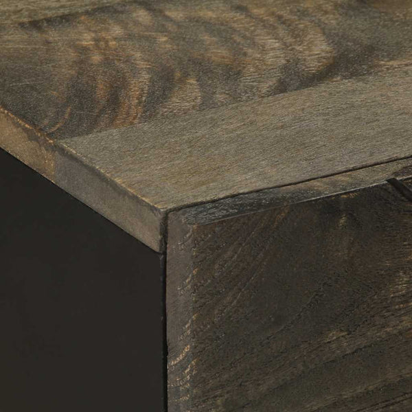 Nachttisch Schwarz Mango Massivholz 50x60 cm