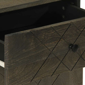 Nachttisch Schwarz Mango Massivholz 50x60 cm