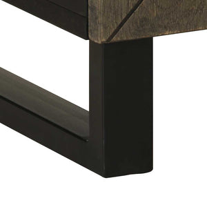 Nachttisch Schwarz Mango Massivholz 50x60 cm