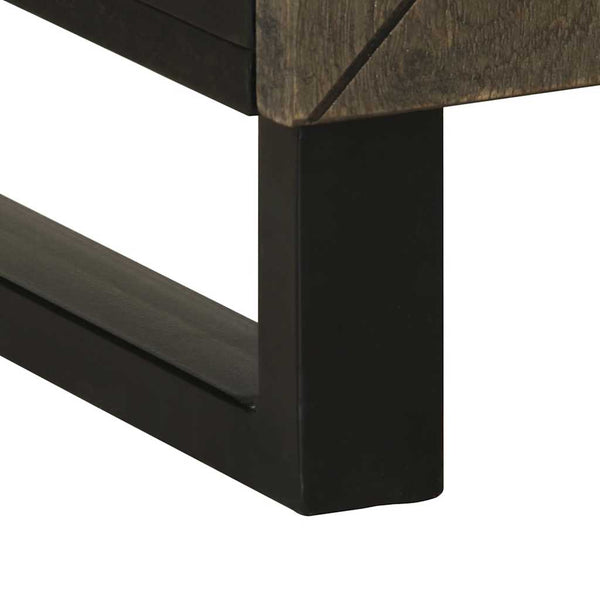 Nachttisch Schwarz Mango Massivholz 50x60 cm