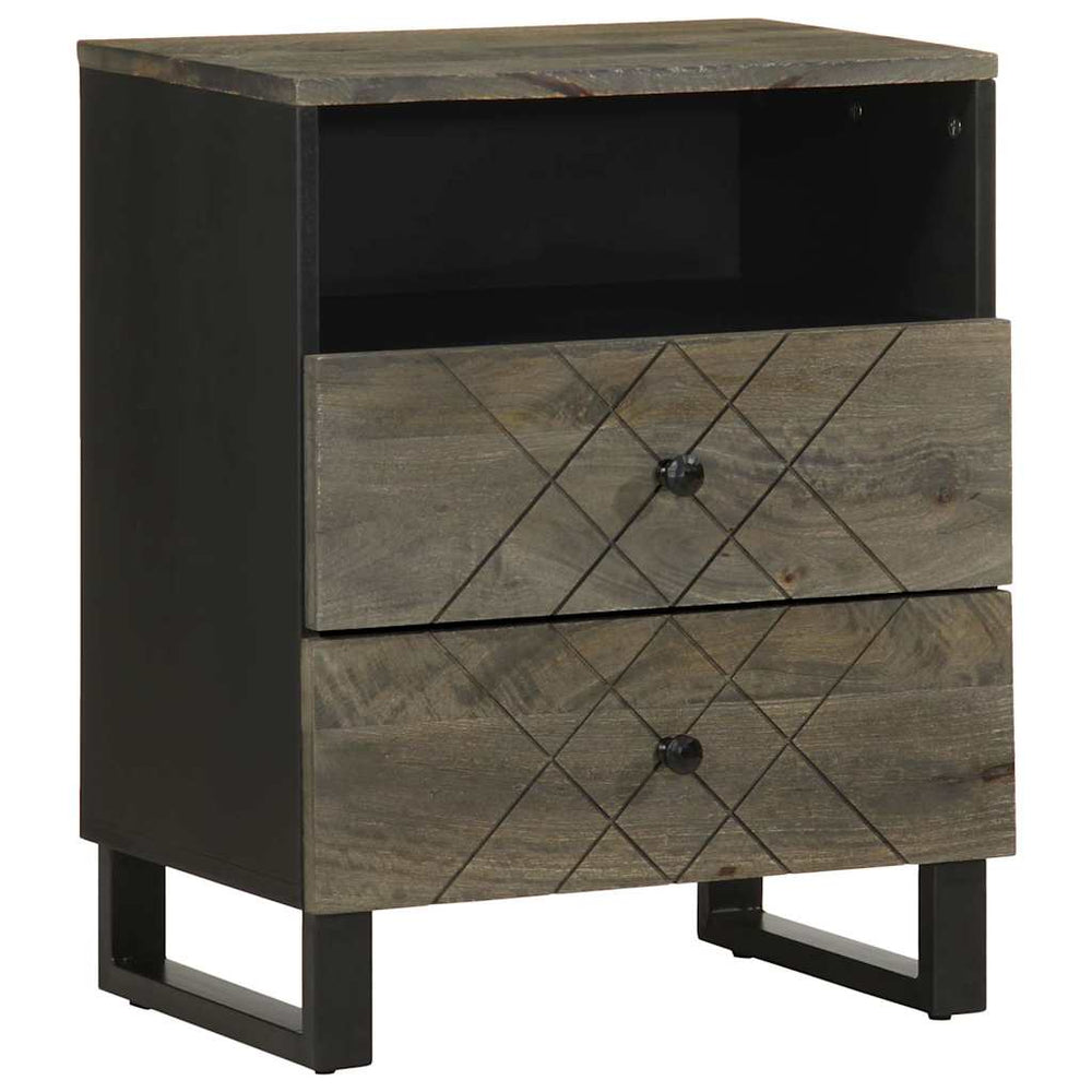 vidaXL Bedside Cabinet Black 50x33x62 cm Solid Mango Wood