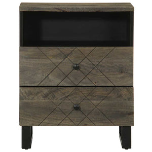 Schwarzer Nachttisch Mango Massivholz 50x62cm