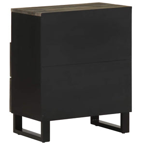 Schwarzer Nachttisch Mango Massivholz 50x62cm