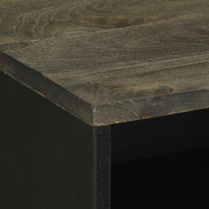 Schwarzer Nachttisch Mango Massivholz 50x62cm