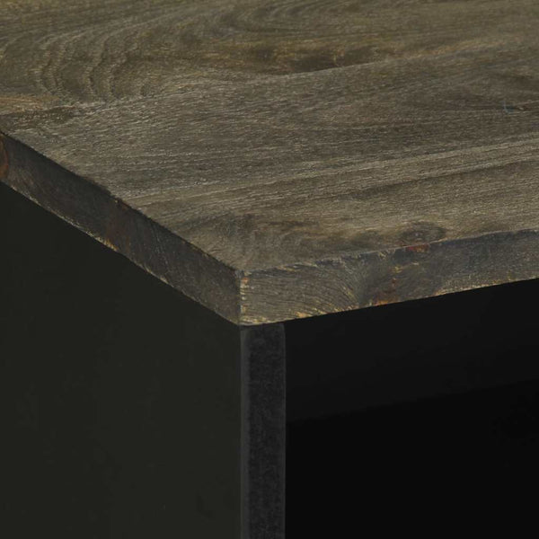 Schwarzer Nachttisch Mango Massivholz 50x62cm
