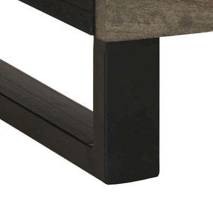 Schwarzer Nachttisch Mango Massivholz 50x62cm